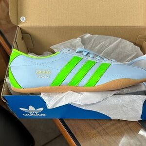 Adidas Tokyo Shoes in Light Blue and Neon Green